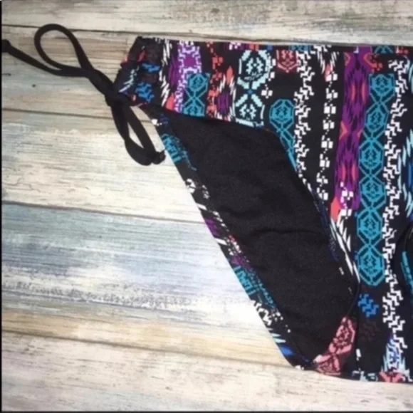 Mossimo Boho Print Bikini Bottoms Small Side Tie Swim - Picture 3 of 3